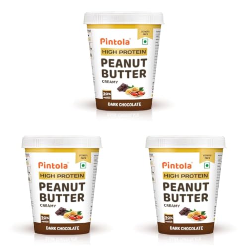 Image of PINTOLA High Protein Peanut Butter Chocolate Flavour Creamy 1kg, Added WHEY Protein, 30g Protein 6.2g Fiber, Gluten Free, Zero Trans Fat, Dark Chocolate Peanut Butter Spread, Nut Butter Bread Snacks