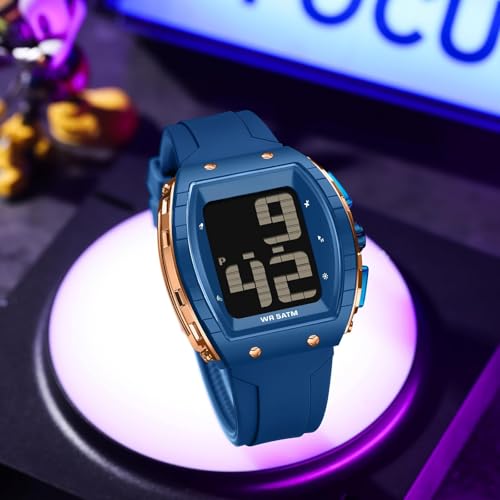 Image of findtime Digital Watches for Elderly Men, Large Face Voice Talking Watch with English Speaking LED Backlight Big Number Easy to Read Timer Alarm 5ATM Waterproof