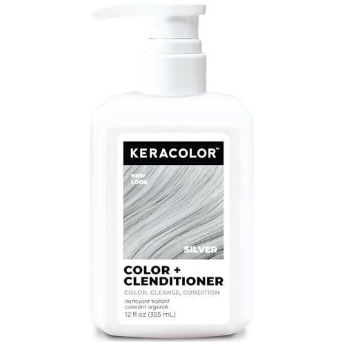 KERACOLOR Clenditioner SILVER Hair Dye - Semi Permanent Hair Color Depositing Conditioner,...