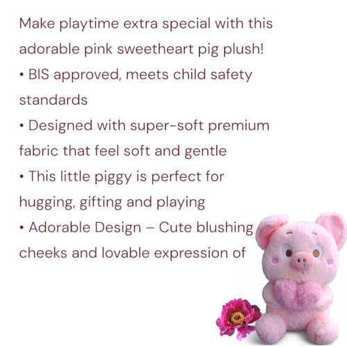 Image of Pink Sweetheart Piggy Soft Toy - 40 cm Premium Plush Stuffed Animal | Cute Cuddly Teddy for Kids & Gifting (Pink Sweetheart Piggy)