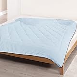 Delindo Lifestyle Bettdecke 135x200 cm, blau, Pflegeleicht, Steppdecke Dream Colour, Sommer dünn leicht, Oeko-TEX Standard 100, Allergiker geeignet
