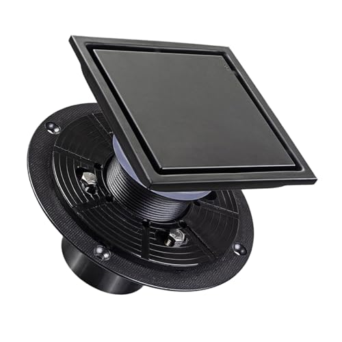 正方形のシャワー床排水口 4 インチのバスルーム、簡単にきれいなストレーナー付き正方形の浴室の簡単な設置スチール排水管