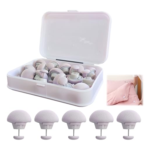 WaxYxaW Lot de 16 Attaches de Couette – Pinces à Couette Rutschfestes Clips de Housse de Couette avec Boîte de Rangement – pour Maintenir Edredons, Draps...