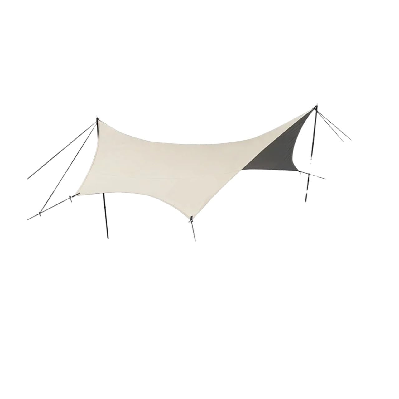 Camping Canopy 210D Titanium Black Butterfly Shade Tent Sun Shelter For Outdoor Travel Awning Waterproof Tarp(White,5.5x6)