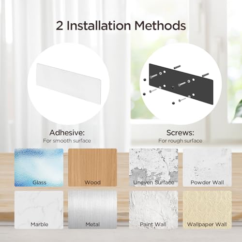 AiQInu Portarrollos Cocina, Cocina de Rasgables Una-Mano, Porta Rollos de Papel Cocina Papel Fácilmente Desgarrado, Tanto en Pegamento como en Tornillos, para Baño, Armarios, Vertical u Horizontal - imagen 4