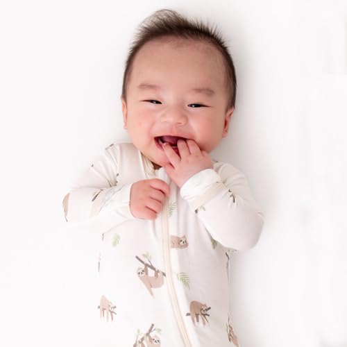 Image of Bamboo Little Soft Baby Footie Pajamas, Baby Clothes, Newborn Sleepers, 95% Viscose and 5% Spandex, 0-24 Months