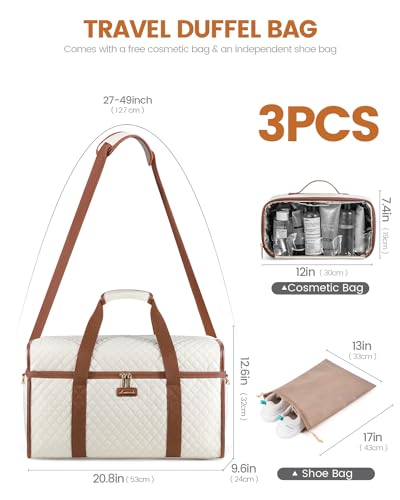 Foto de LOVEVOOK Bolsa de viaje para mujer, bolsas de viaje para mujer, bolsas de lona de mano para aviones, bolsa de noche con bolsa de artículos de tocador, bolsa de hospital para trabajo de parto y parto (imagen 5)