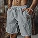 Gray Man Shorts for Man Faux Linen Beach Hawaiian Pleated Paperbag Tropical Straight Leg Elastic Waist Basic Fall Summer Shorts 2026 Clothes Fashion Regular Fit S