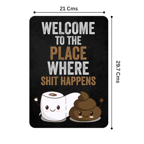 Image of Zesta Bathroom Decor Items Washroom Decor Tin Sign | Aesthetic Posters Wall Poster for Bedroom | Magnetic Cafe Decoration Items / Restaurant Decorations Items | Quirky Home Decor Bar Accent (Bathroom (3))