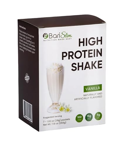 BariSlim High Protein Shake - Delicious & Nutritious Meal Replacement Shake - Low Sugar & Carb - Formulated for Bariatric Patients & Post-Weight Loss Surgery Support | Vanilla Shake (9 oz)