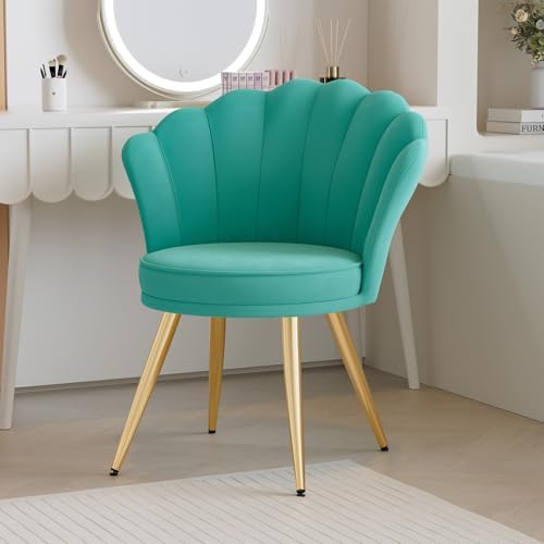Aivermeil Velvet Accent Chair with Gold Metal Legs, Vanity