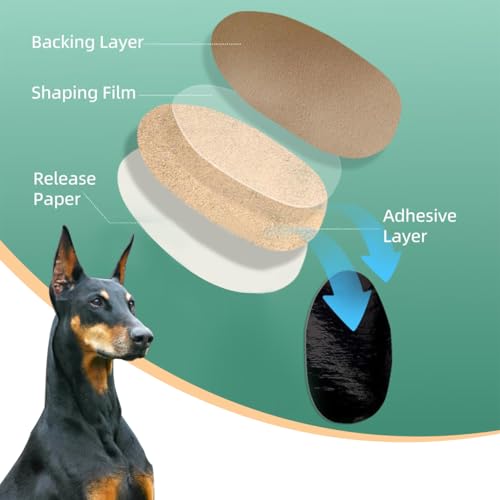 Image of 2 Pcs Dog Ear Posting Kit for Doberman Pinschers - Dog Ear Tape Ear Stand Up Support Tool with Tape for Ear Correction and Vertical Hold