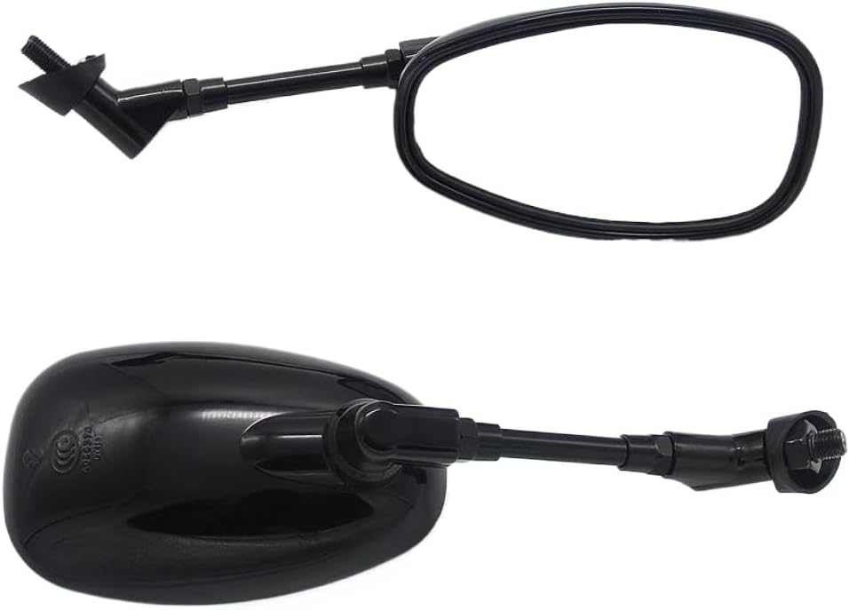 2pcs Motorcycle Rearview Mirror Compatible With XVS125 XVS250 XVS400 XVS650 XVS950 XVS1100 XVS1300 XV950 XV1600 XV1700 XVZ1300 YBR125(black)