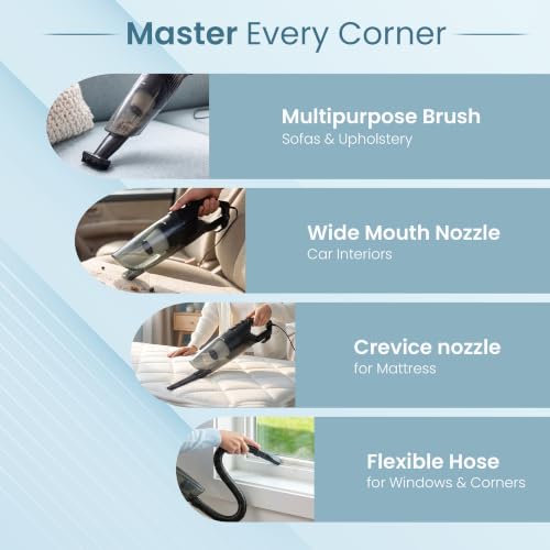 Image of BELL TURBOHAND600 Handheld Car Vacuum Cleaner | 600W High-Power Suction | Advanced HEPA Filtration | Portable Vacuum for Car & Home | Washable Dust Cup BLACK