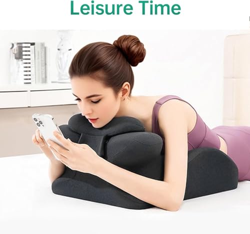 Image of FOVERA Memory Foam Ergonomic Prone Pillow for Sleeping, Wedge Pillow for Bed, Reading, Back Pain, Acid Reflux & Leg Elevation, Ideal for Prone Sleeping & Massage, Washable Cover