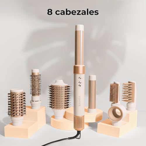 Cepillo de aire moldeador Cecotec 1400W que elimina el frizz con 8 cabezales intercambiables 2