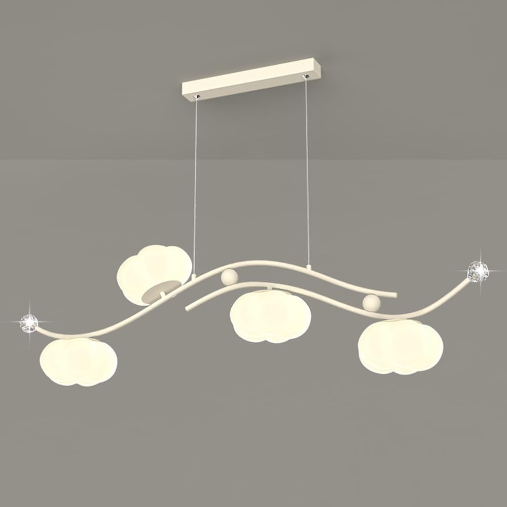 Island Lights for Kitchen Linear Light 40W Led Dimmable Hanging Light Fixture, 3000K-6000K Adjustable Hanging Chaners Dining Room Bar Hanging Lights (White, 39.3In)