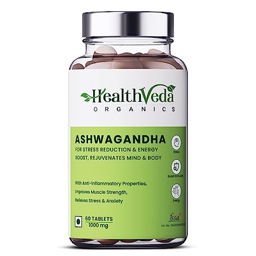 Health Veda Organics Ashwagandha 1000mg | High Strength Potent Formula | Boosts Immunity & Energy | Rejuvenates Mind & Body | 60 Veg Tablets | For Men & Women Health Veda Organics Ashwagandha 1000mg | High Strength Potent Formula | Boosts Immunity & Energy | Rejuvenates Mind & Body | 60 Veg Tablets | For Men & Women