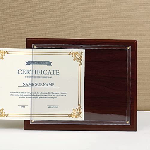 Fine Stationery Dark Cherry Award Plaque - Slide-In 8.5X11 Certificate Or Diploma, Wall Frame #TOP3