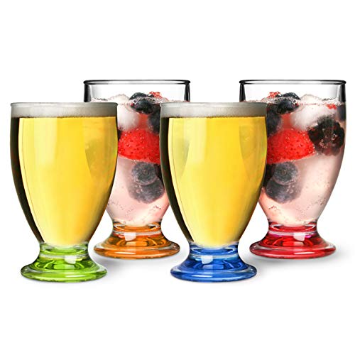 Flamefield Acrylic Party Juice Glasses 6oz / 170ml - Pack of 4 | Break Resistant, Superior Quality Acrylic Drinkware