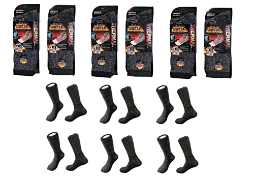 DI Home & Style 6 Pair Mens Heated Socks Thermal Work Boot Socks