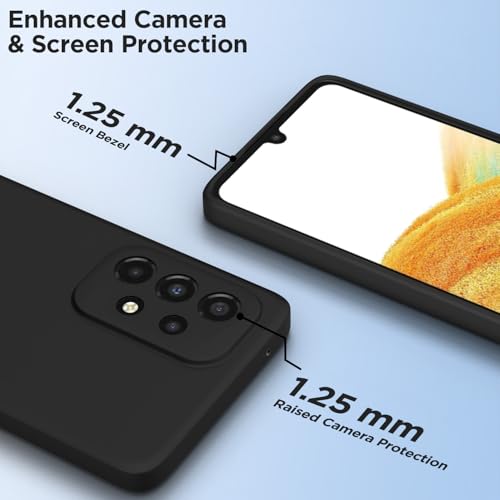 Image of Outlouders Back Cover for Samsung Galaxy A33 5G | Camera Protection | Durable Soft Matte Silicone Bumper Case (Black)