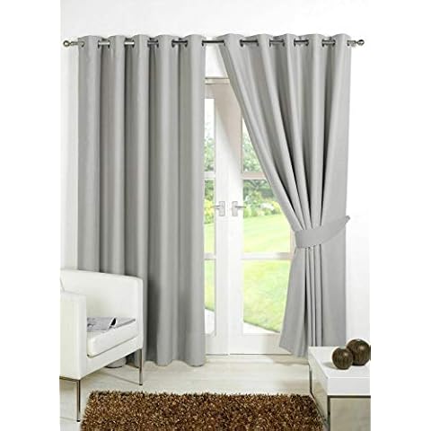 Viceroy Bedding Silver Faux Silk Curtains Cover