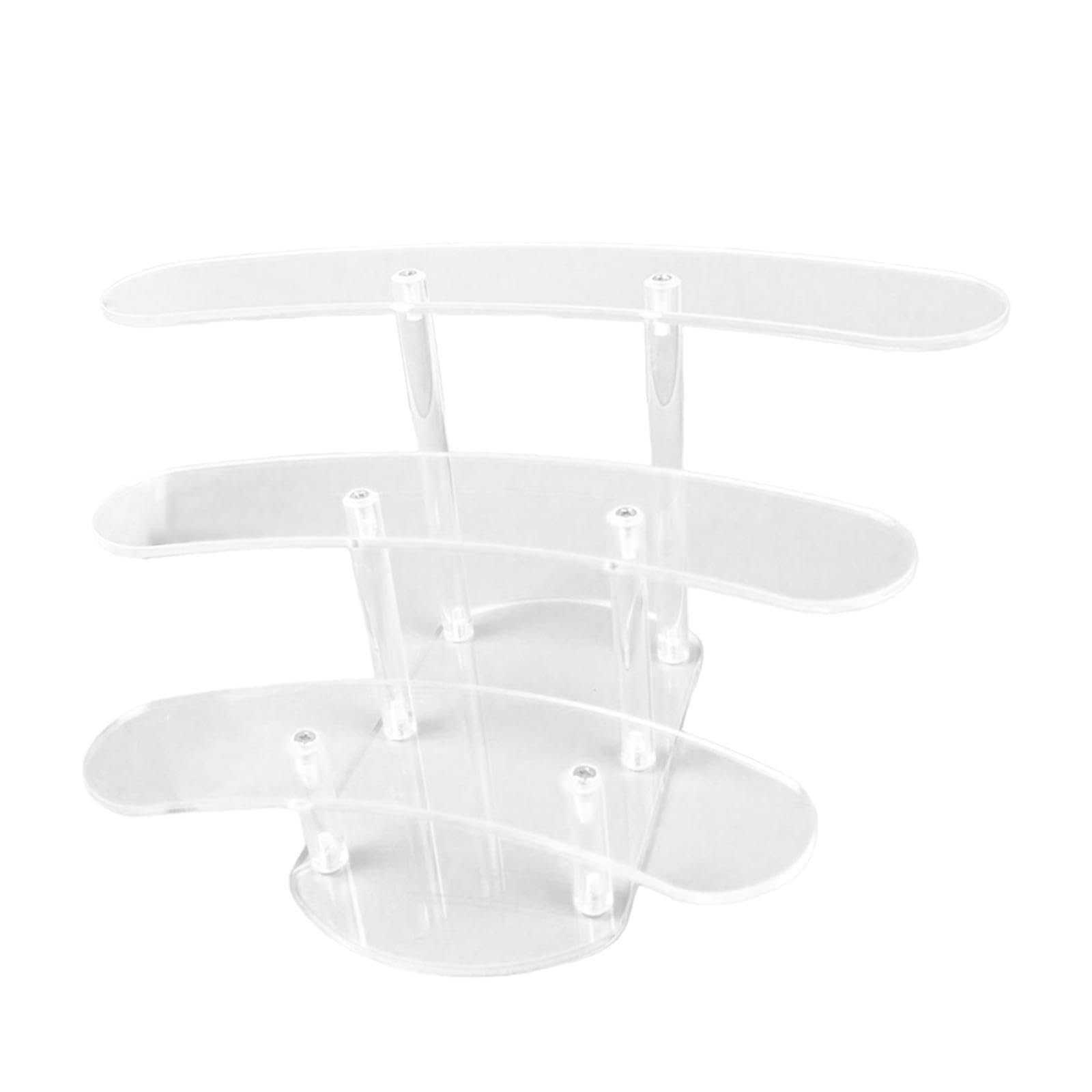 Zambuph Sturdy 3 Tier Half Moon Clear Cake Display Stand Showcasing