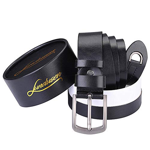 Belts for Men, Mens Belt with 100% Full Grain Leather and Single Prong Buckle. Men's birthday gift(waisline:36