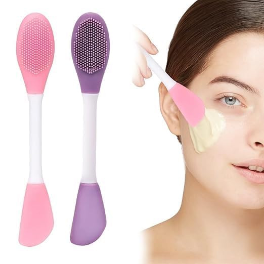 RAZEN Multipurpose Silicone Face Brush 2 in 1 Double Sided Facial Cleansing and Massaging Tool Soft Micro Scrubber for Nose Lips Pores and Blackhead Removal Gentle Daily Skin Care-image-12