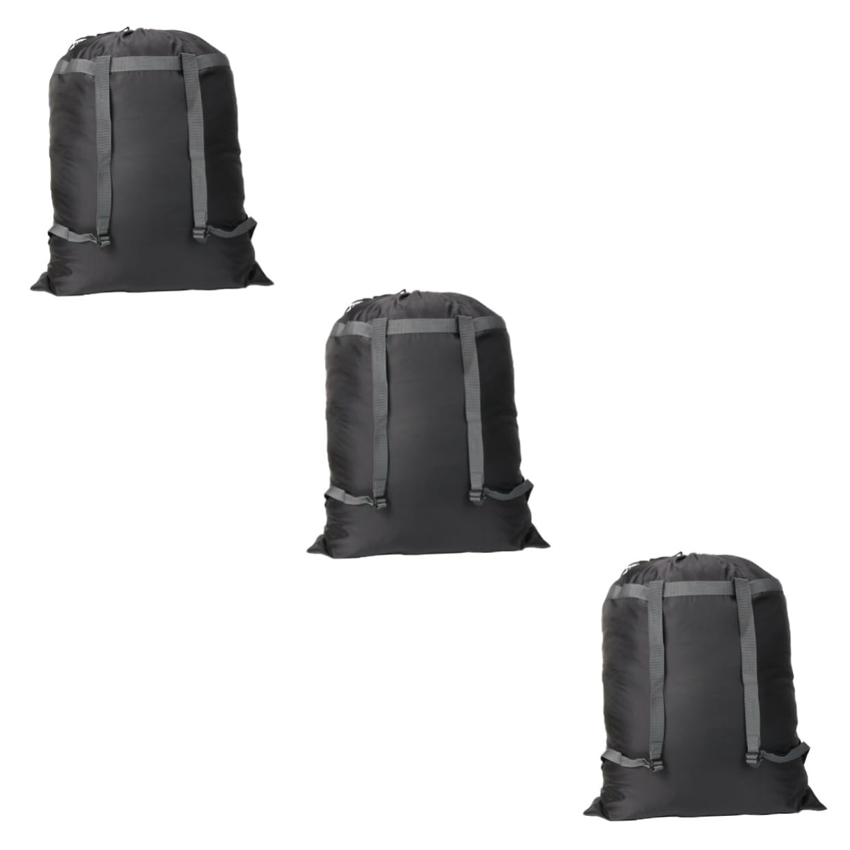 Zerodeko 3stücke Polyester Wasserdichter Schwerlast-rucksack Wäschebeutel Große Aufbewahrungstasche Für Kleidung Beim Camping Und Reisen Schwarz