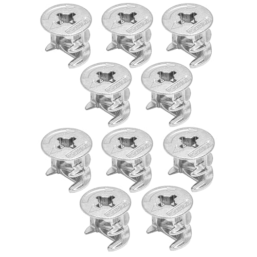 cyclingcolors 10x Dado per giunto eccentrico connettore ricambio per collegamento mobili cassetti armadi scaffali, grezzo con bordo 12x12mm