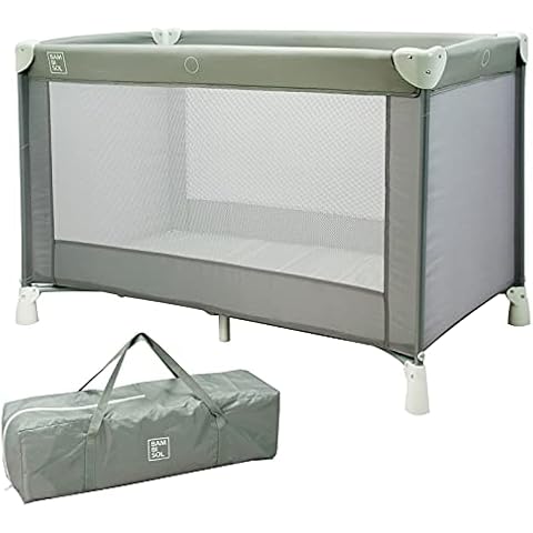Bambisol Baby Umbrella Bed | 120 x 60 cm, Travel Bag Included | Grey Cover