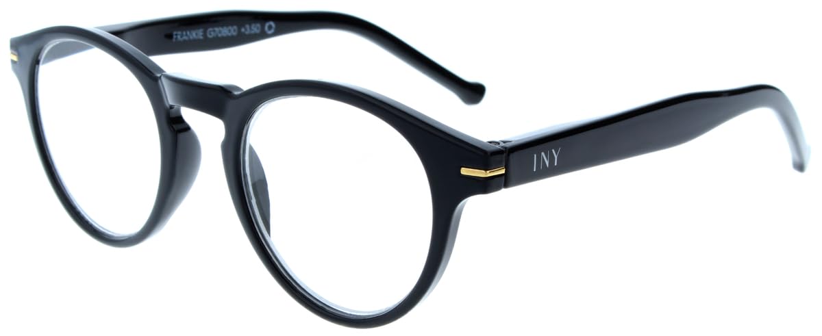 Lunettes de lecture rétro avec charnières à ressort, noir + 2,50 dpt
