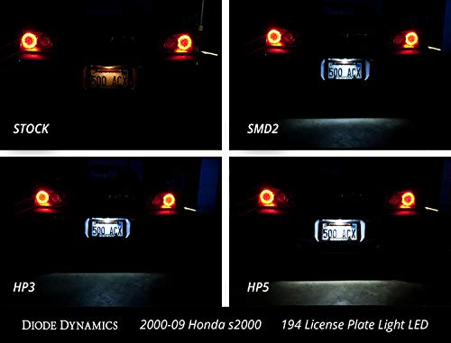 Diode Dynamics License Plate LEDs compatible with Honda S2000 2000-2009 (pair), 194 HP3 Natural White (4000K)