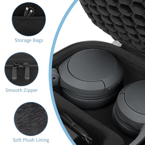 Yinke Hard Case for Sony WH-CH510/JBL Tune 510BT/500BT Headphone, Travel Protective Cover Storage Bag (Black
