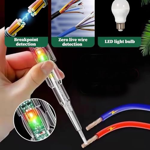 Image of 3 in 1 Accurate Detect Wiring Faults Electrical Current Pen 70-250V AC Voltage Tester Non-Contact Power Detector Pen Line Fault Plug Tester Electrical Circuit for LED Indicator Built in Screwdriver