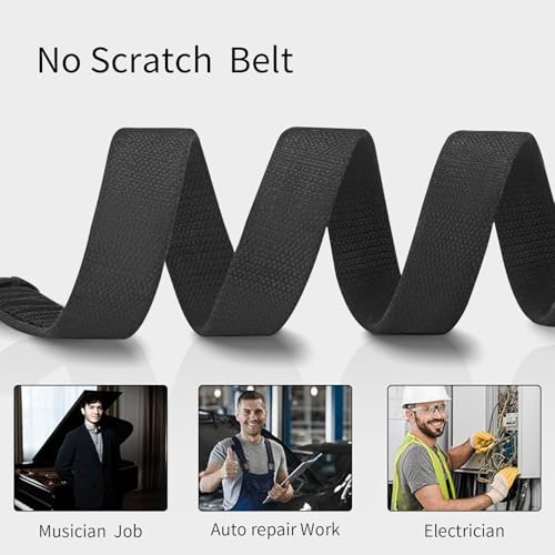 Nickel Free Non-Metal Tsa Approved Hypoallergenic No Scratch Without Buckle Belt Mechanic Nylon Belt 1.38"4