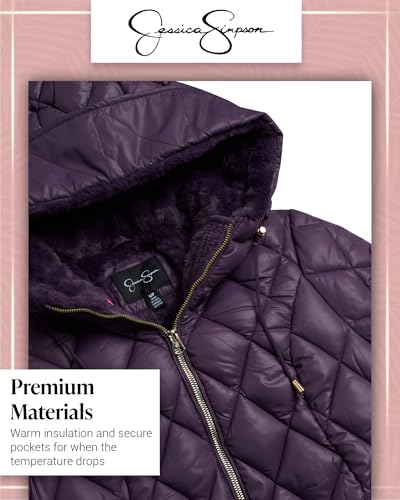 Jessica Simpson Women's Long Puffer Coat - Belted Faux Fur Lined Hooded Winter Coat - Quilted Puffer Jackets for Women (S-XL)4