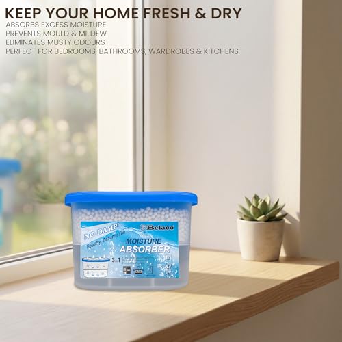 Belaco Dehumidifier Pack Prevent Mould & Mildew, Eliminating Musty Odor, Remove Dampness, Absorb Excess Mositure in Home, Kitchen, Bathroom, Bedroom, Wardrobe, Caravan, Office, Basement (24)