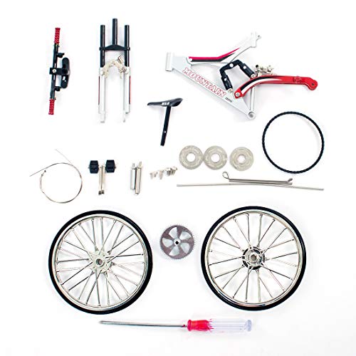 VYBN 1:10 Scale DIY Bicycle Model Kit Metal Mini Mountain Bike Model Finger Bike Model for Collections FS-00150