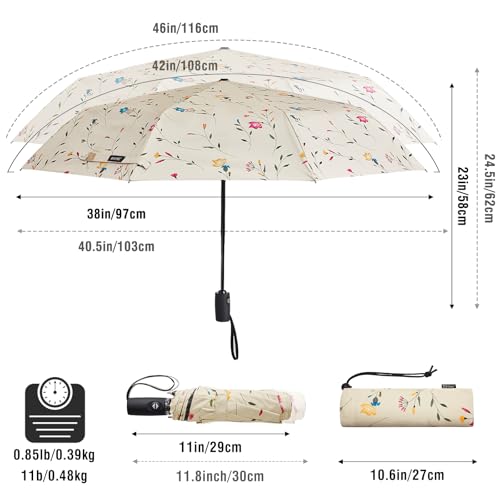 Image of G4Free UPF 50+ UV Protection Large Travel Umbrella 46 Inch Auto Open Close Windproof Sun Blocking Umbrella