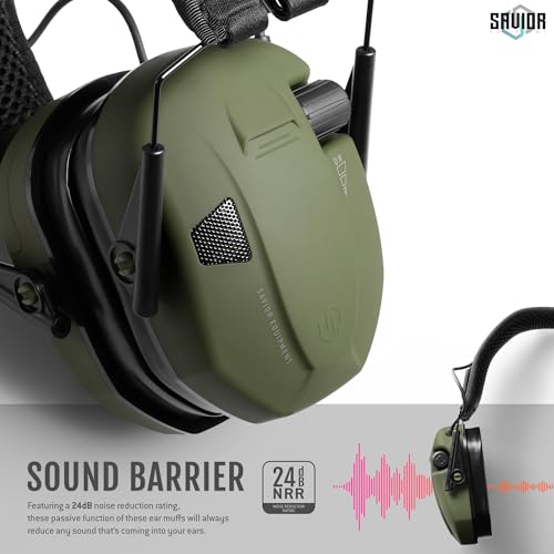 Image of Savior Equipment Apollo Electronic Earmuffs For Shooting w /Gel Ear Pads, 24dB NRR, Noise Cancelling Ear Protection Headset