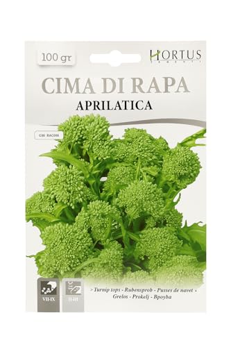 Generico Semi di Cima di Rapa Aprilatica, 100g, Alta Germinazione, Verde, per Orto e Serra, Varietà Nane Pregiate, Ortaggio Tradizionale Italiano - circa 65.000 SEMI