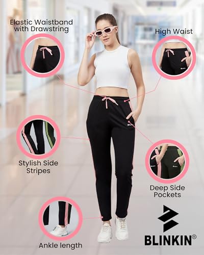 Image of BLINKIN Women's Relaxed Fit Mid Rise Cotton Pajamas Combo, Pack of 2-The Ultimate Track Pants : Ideal Lower for Night Wear & Comfort Wear