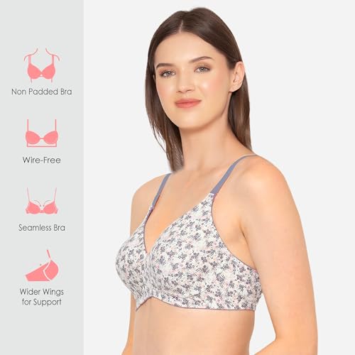 Image of Groversons Paris Beauty Women's Printed Everyday T-Shirt Bra, Comfortable, Non-Padded (BR126)