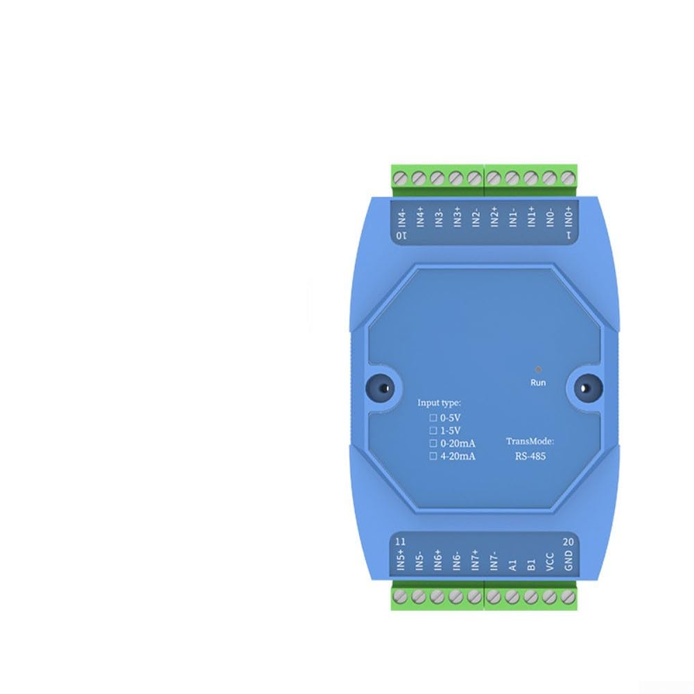 Modulo di acquisizione segnale analogico, 8 canali per 4-20mA 0-5V a RS-485 convertitore sistema di monitoraggio industriale, blu (0-5V)