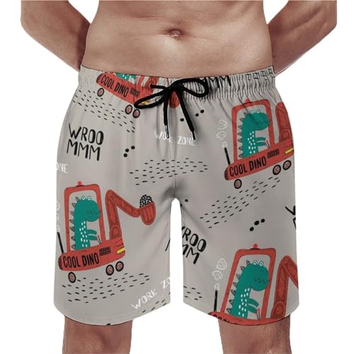 Short de bain homme excavateur de dinosaures maillot de bain de plage