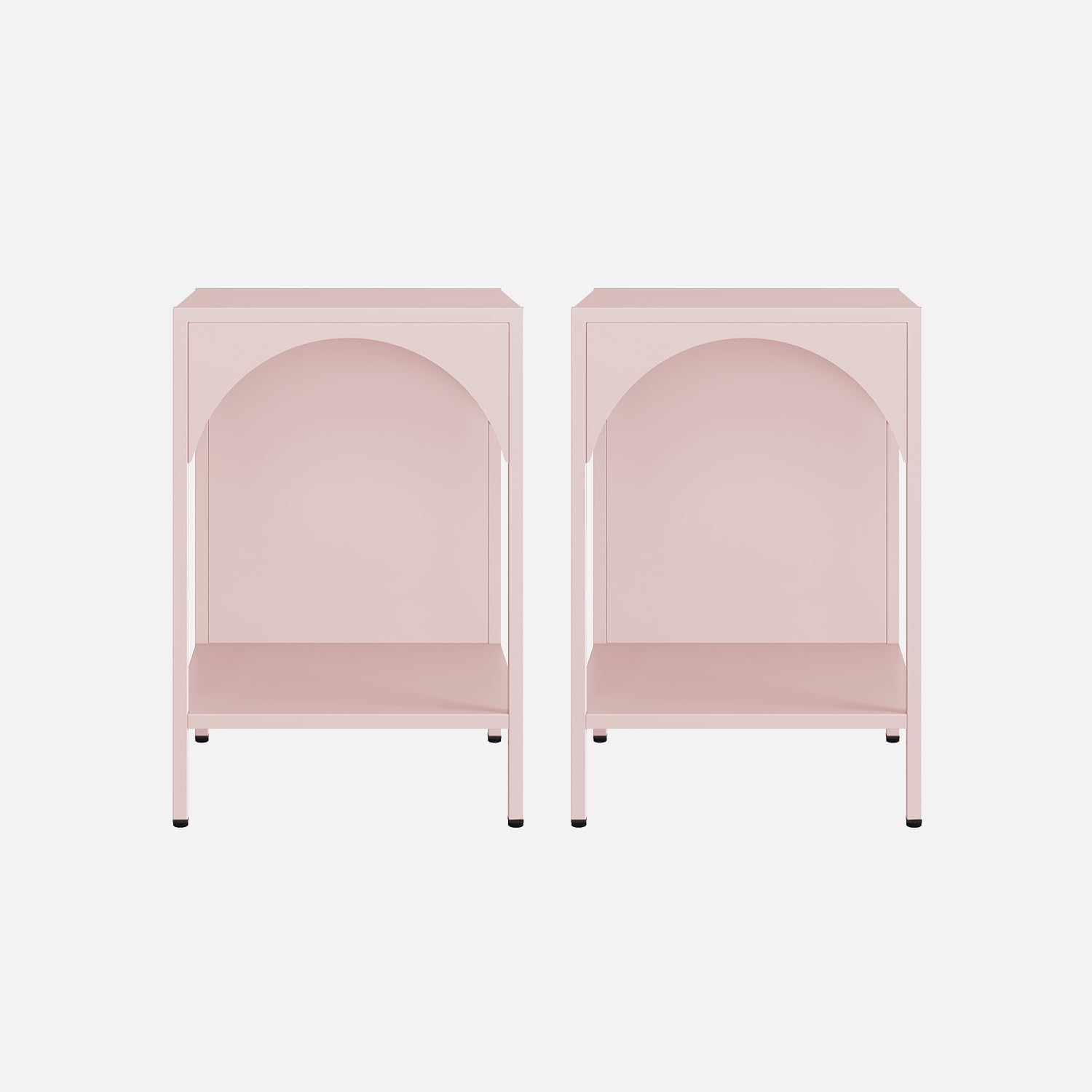 sweeek - Lot de 2 Tables de Chevet. Tables d'appoint en Acier Style Industriel. Rose. L 35 x l 35 x H 52cm