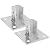 OhLectric Strut Post Base Single Channel with 4 Mounting Holes - Heavy Duty Galvanized Zinc Plated Square for Single Channel Fence Post Base - Side Orientation - 6-inch x 6-inch Base - OL-48010